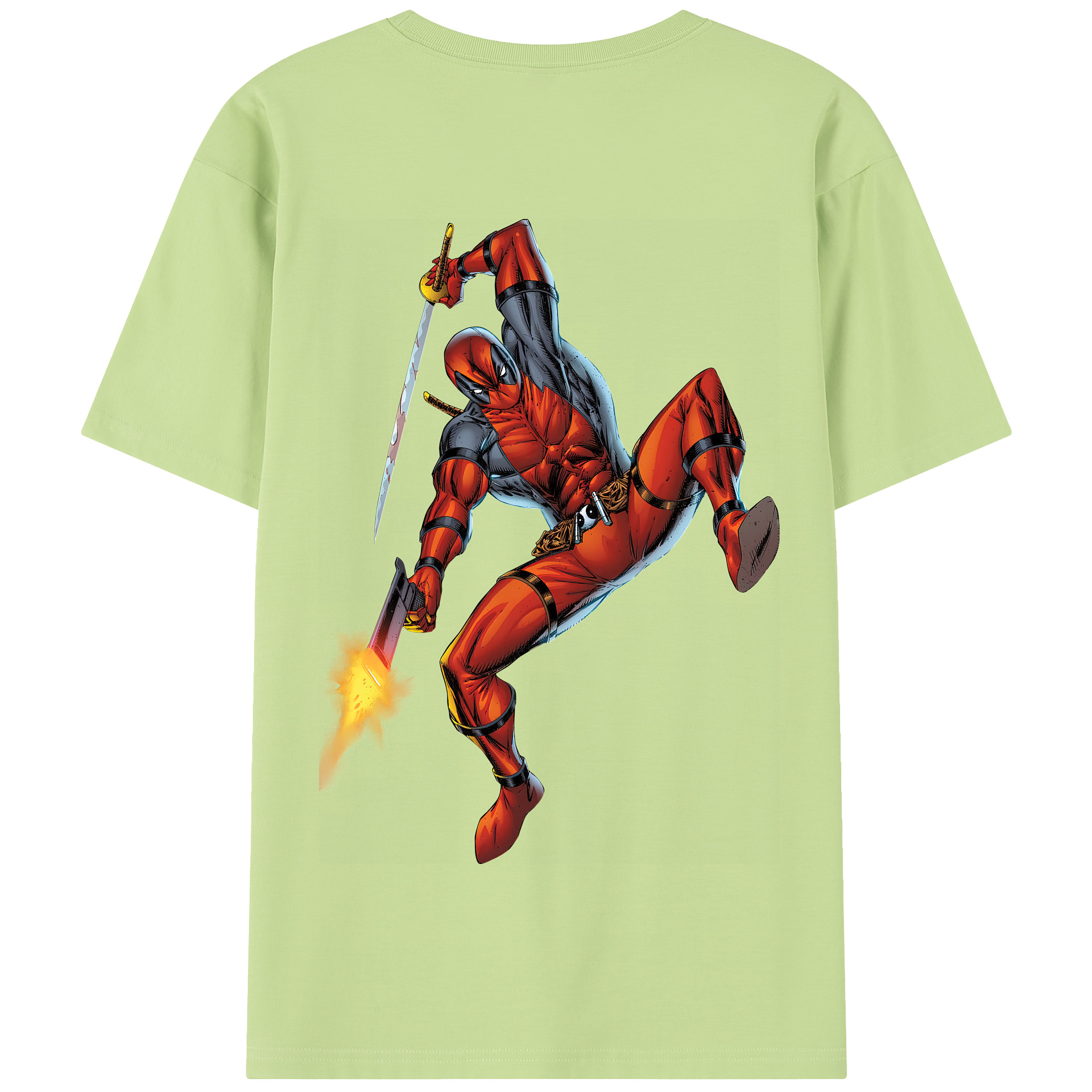 （画像用） Deadpool デッドプール 綿100％半袖Tシャツ（背面プリント）